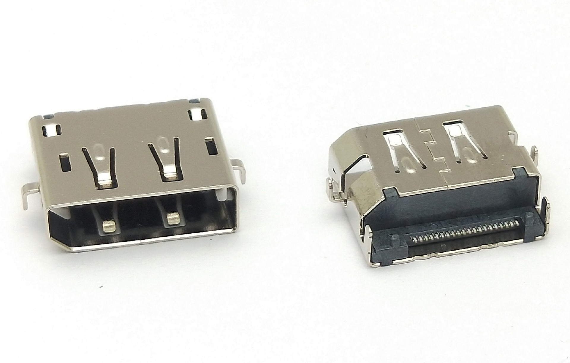 Display Port  母頭  SMT  沉板式  無(wú)翻邊，1.2 PCB 置中